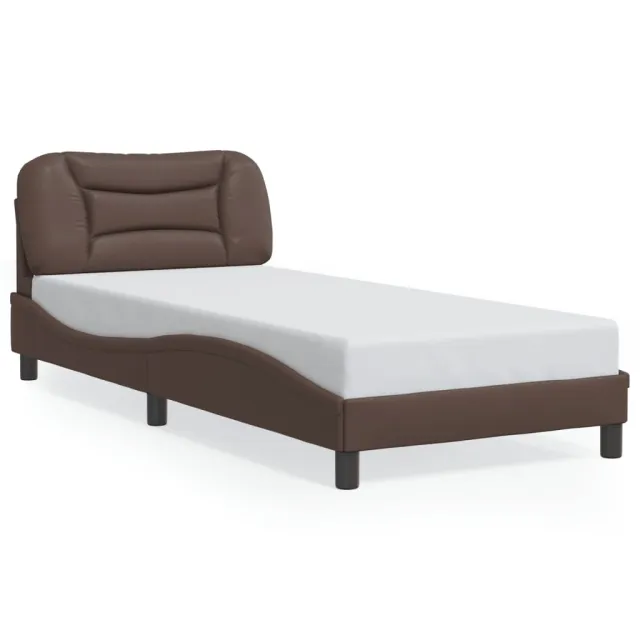 Cadre de lit avec LED sans matelas Hvar marron 90x190 cm