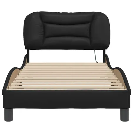 Cadre de lit avec LED sans matelas Hvar noir 90x200 cm