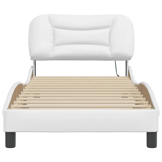 Cadre de lit avec LED sans matelas Hvar blanc 90x200 cm