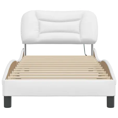 Cadre de lit avec LED sans matelas Hvar blanc 90x200 cm