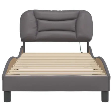 Cadre de lit avec LED sans matelas Hvar gris 90x200 cm