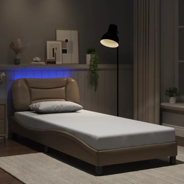 Cadre de lit avec LED sans matelas Hvar cappuccino 90x200 cm