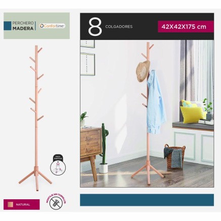 Perchero de Pie Confortime Madera 42 x 42 x 175 cm (6 Unidades) 2