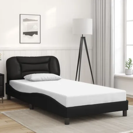 Cadre de lit avec LED sans matelas Hvar noir 100x200 cm