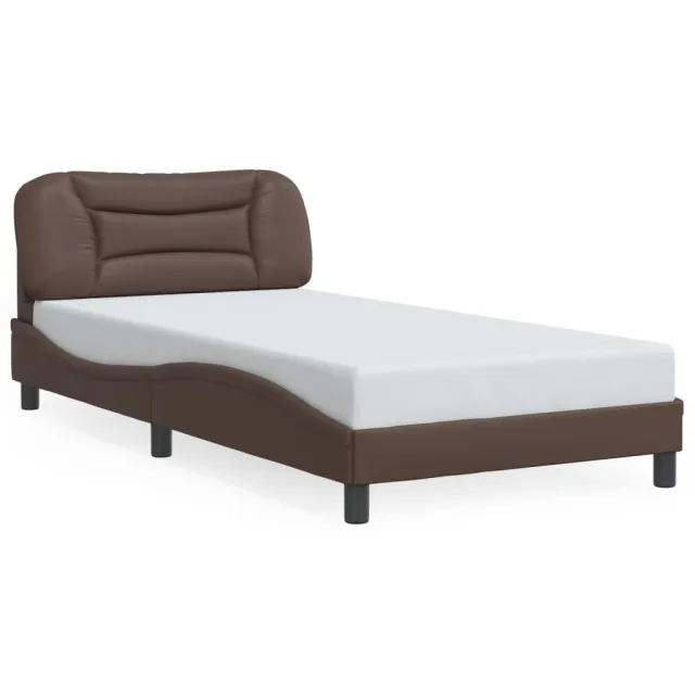 Cadre de lit avec LED sans matelas Hvar marron 100x200 cm