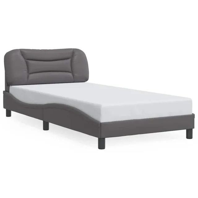 Cadre de lit avec LED sans matelas Hvar gris 100x200 cm