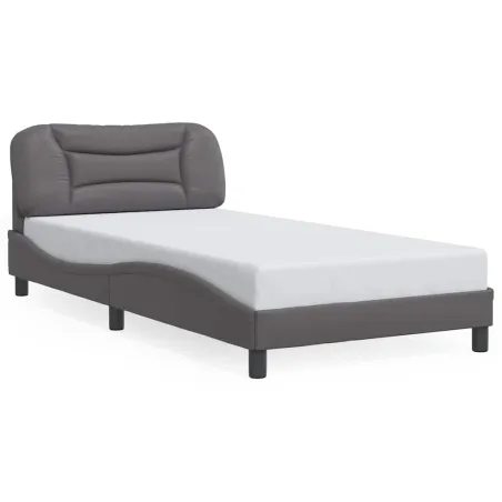 Cadre de lit avec LED sans matelas Hvar gris 100x200 cm