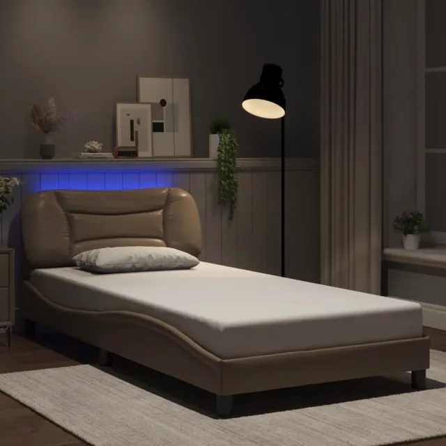 Cadre de lit avec LED sans matelas Hvar cappuccino 100x200 cm