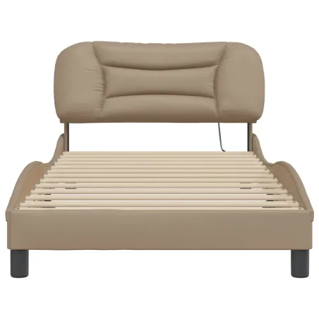 Cadre de lit avec LED sans matelas Hvar cappuccino 100x200 cm