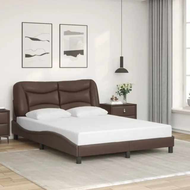 Cadre de lit avec LED sans matelas Hvar marron 120x200 cm