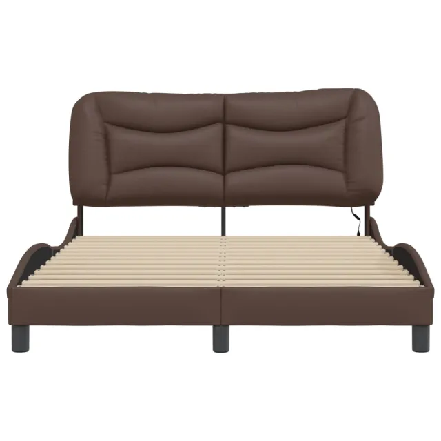Cadre de lit avec LED sans matelas Hvar marron 120x200 cm