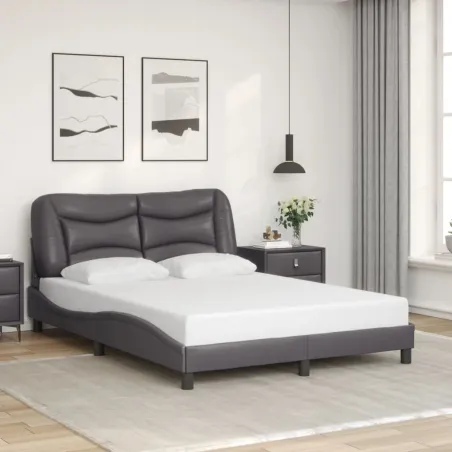 Cadre de lit avec LED sans matelas Hvar gris 120x200 cm