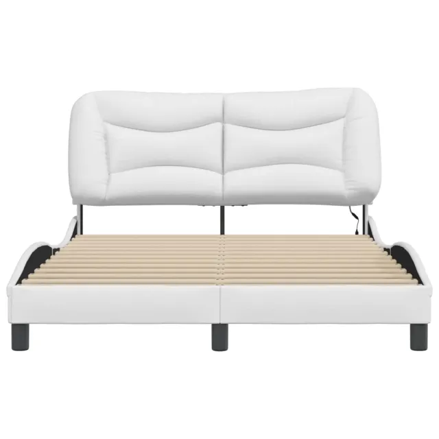 Cadre de lit avec LED sans matelas Hvar blanc 140x190 cm