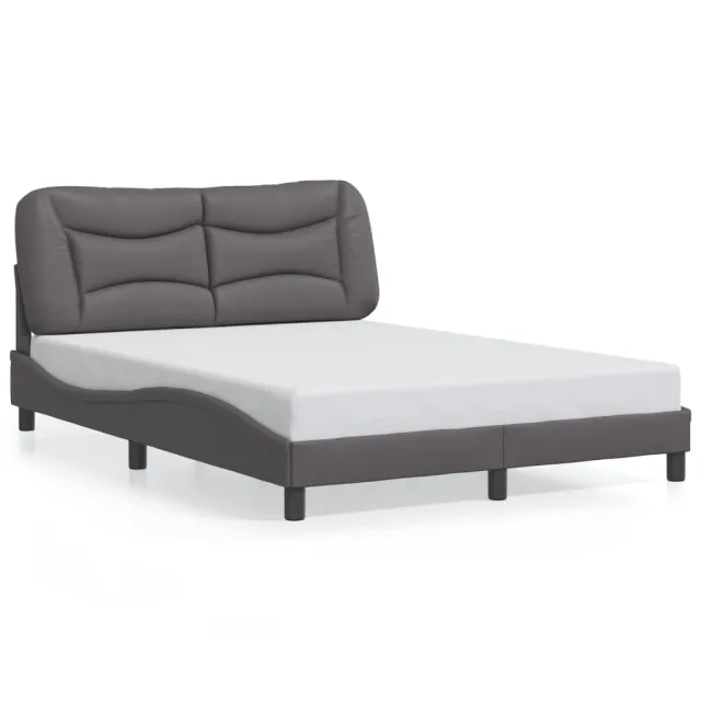 Cadre de lit avec LED sans matelas Hvar gris 140x190 cm