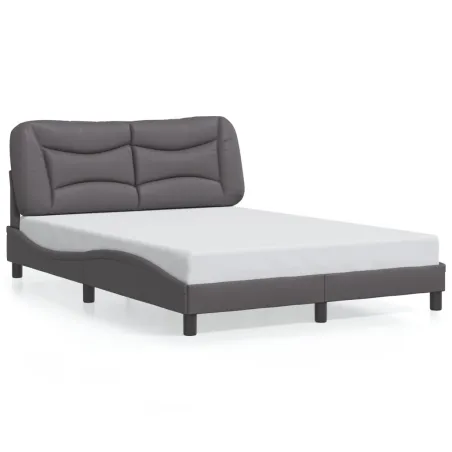 Cadre de lit avec LED sans matelas Hvar gris 140x190 cm