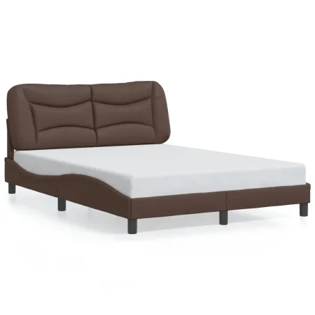 Cadre de lit avec LED sans matelas Hvar marron 140x200 cm