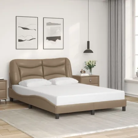 Cadre de lit avec LED sans matelas Hvar cappuccino 140x200 cm