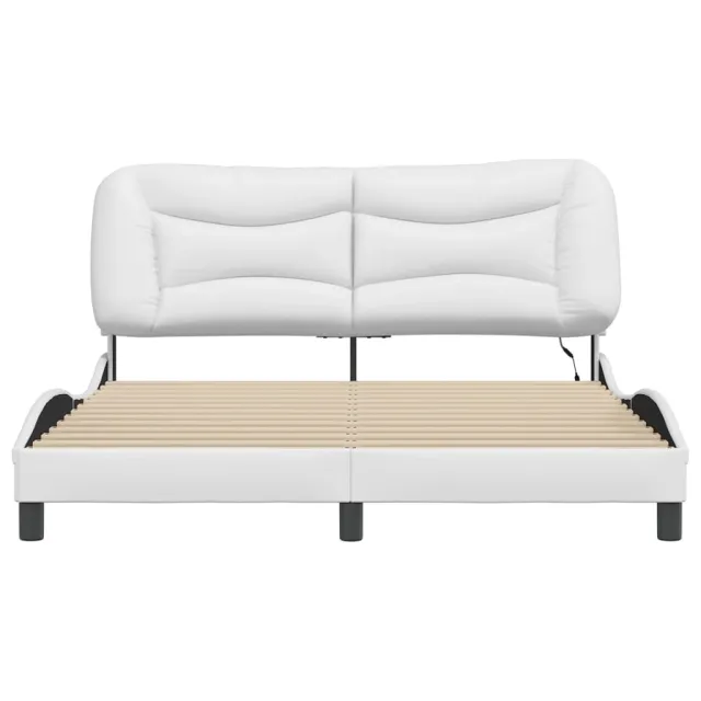 Cadre de lit avec LED sans matelas Hvar blanc 160x200 cm