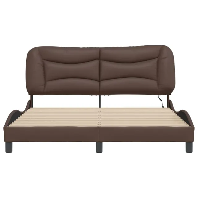 Cadre de lit avec LED sans matelas Hvar marron 160x200 cm