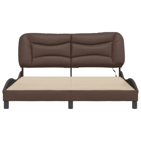 Cadre de lit avec LED sans matelas Hvar marron 160x200 cm