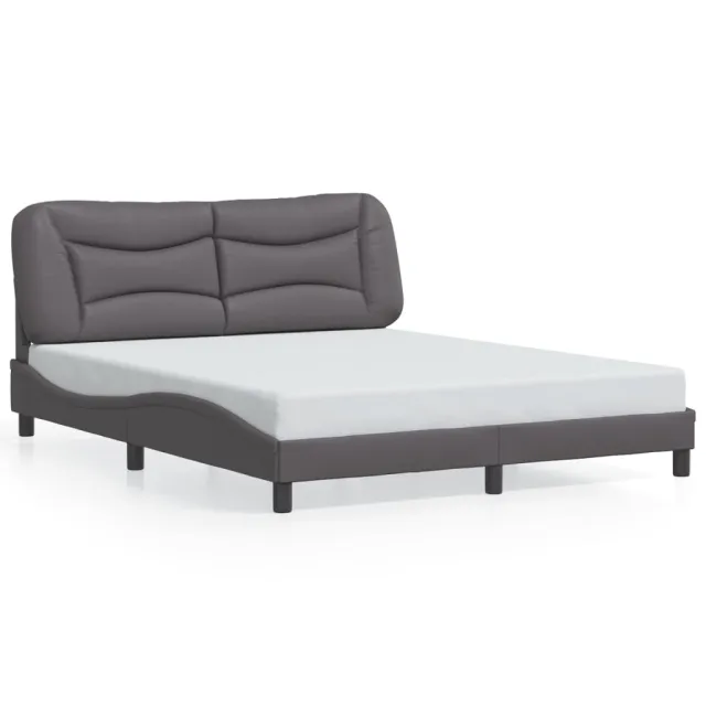 Cadre de lit avec LED sans matelas Hvar gris 160x200 cm