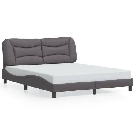 Cadre de lit avec LED sans matelas Hvar gris 160x200 cm