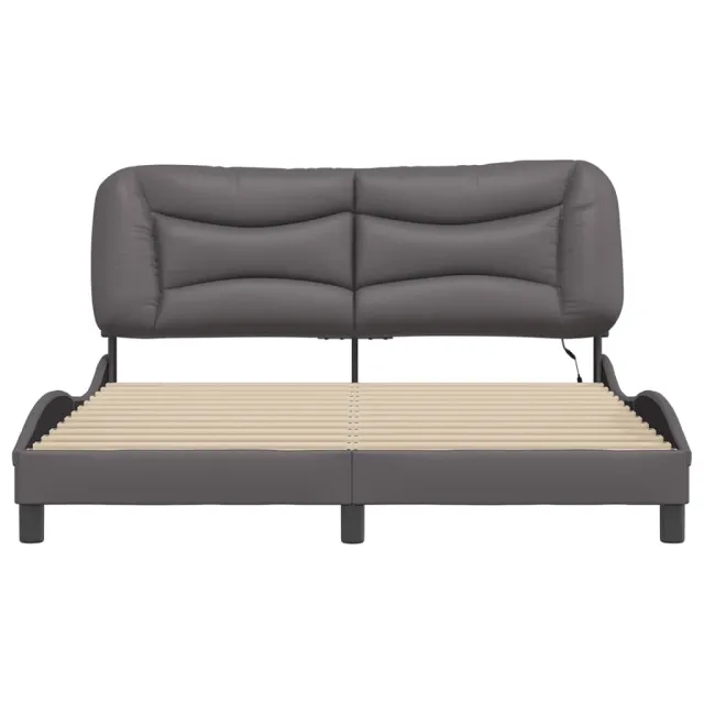 Cadre de lit avec LED sans matelas Hvar gris 160x200 cm