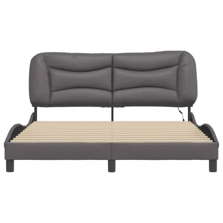 Cadre de lit avec LED sans matelas Hvar gris 160x200 cm