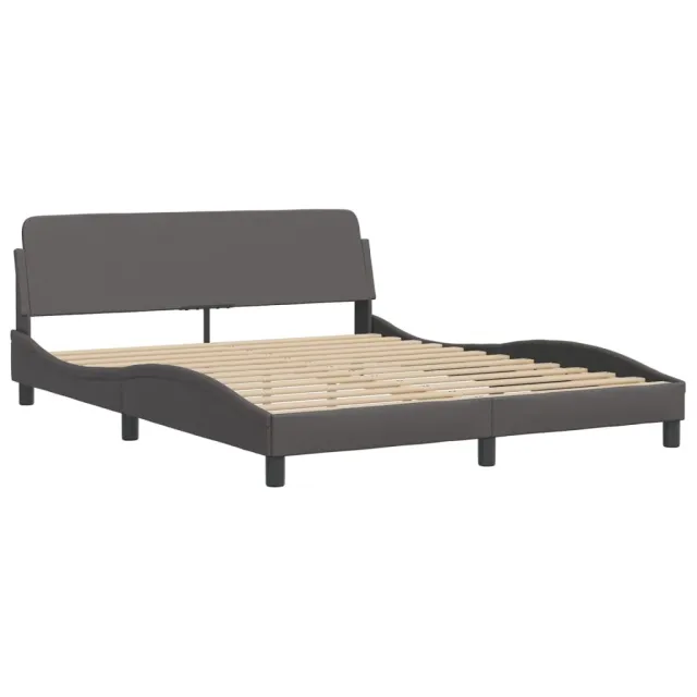 Cadre de lit avec LED sans matelas Hvar gris 160x200 cm