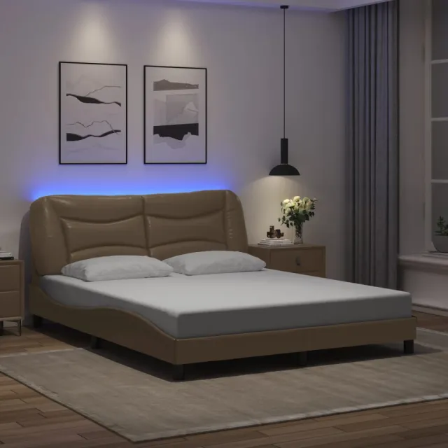 Cadre de lit avec LED sans matelas Hvar cappuccino 160x200 cm