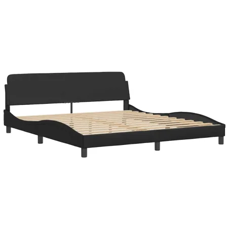 Cadre de lit avec LED sans matelas Hvar noir 180x200 cm