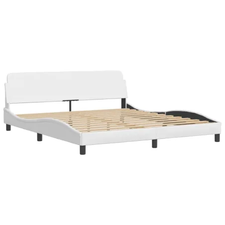 Cadre de lit avec LED sans matelas Hvar blanc 180x200 cm