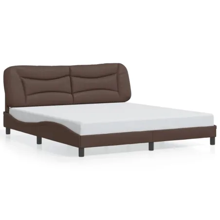 Cadre de lit avec LED sans matelas Hvar marron 180x200 cm