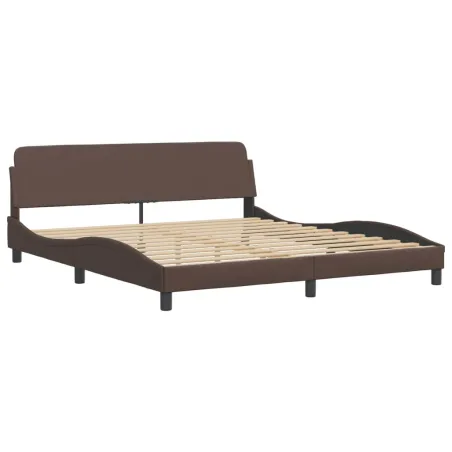 Cadre de lit avec LED sans matelas Hvar marron 180x200 cm