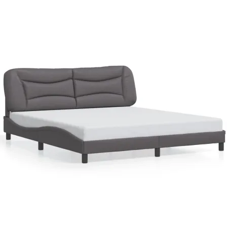 Cadre de lit avec LED sans matelas Hvar gris 180x200 cm