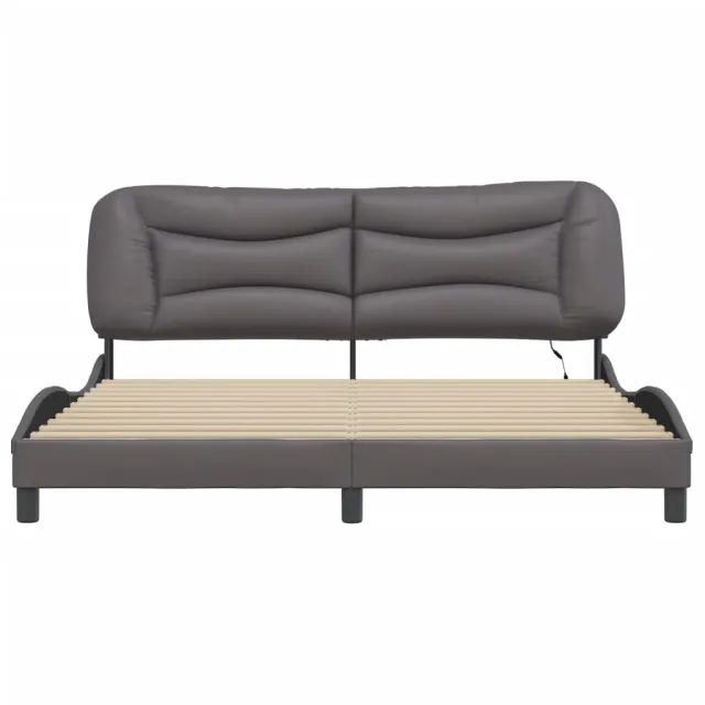 Cadre de lit avec LED sans matelas Hvar gris 180x200 cm