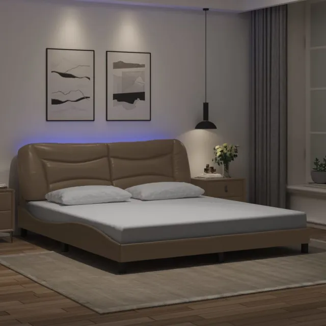 Cadre de lit avec LED sans matelas Hvar cappuccino 180x200 cm