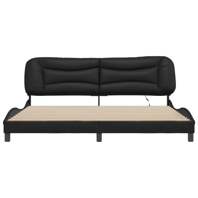 Cadre de lit avec LED sans matelas Hvar noir 200x200 cm