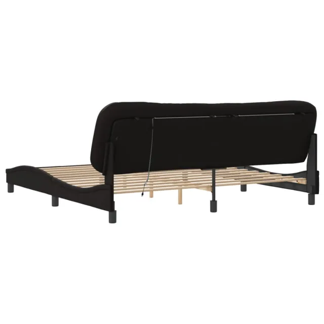 Cadre de lit avec LED sans matelas Hvar noir 200x200 cm