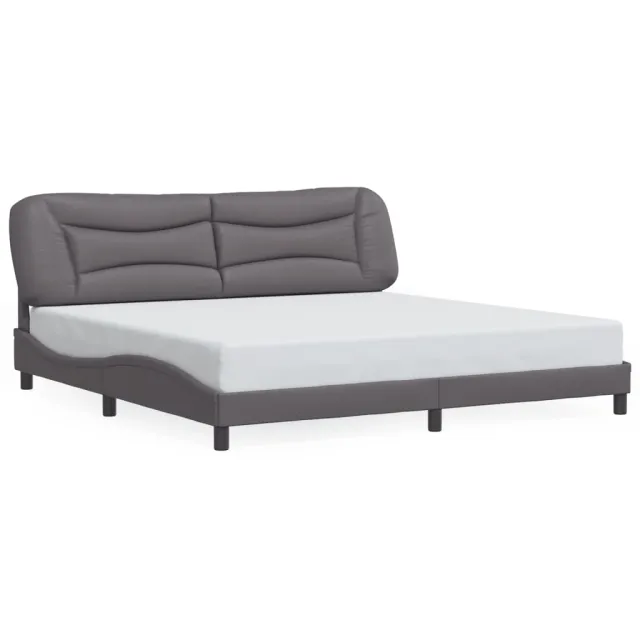 Cadre de lit avec LED sans matelas Hvar gris 200x200 cm