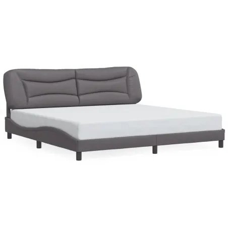 Cadre de lit avec LED sans matelas Hvar gris 200x200 cm