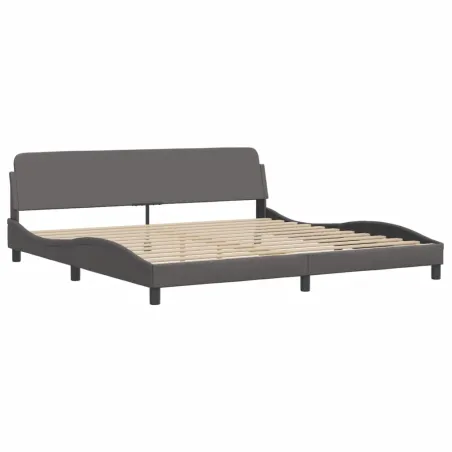 Cadre de lit avec LED sans matelas Hvar gris 200x200 cm