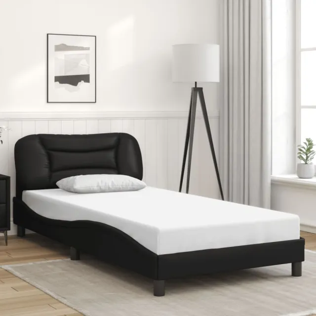 Cadre de lit avec LED sans matelas Hvar noir 100x203 cm