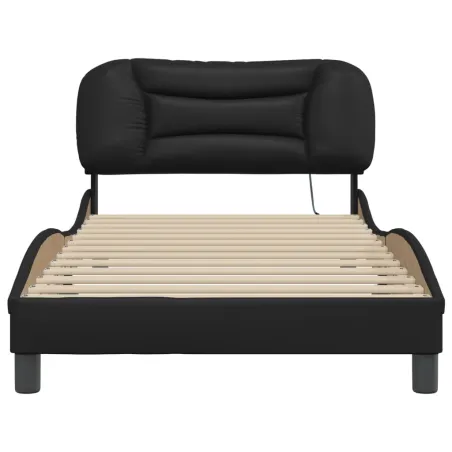 Cadre de lit avec LED sans matelas Hvar noir 100x203 cm