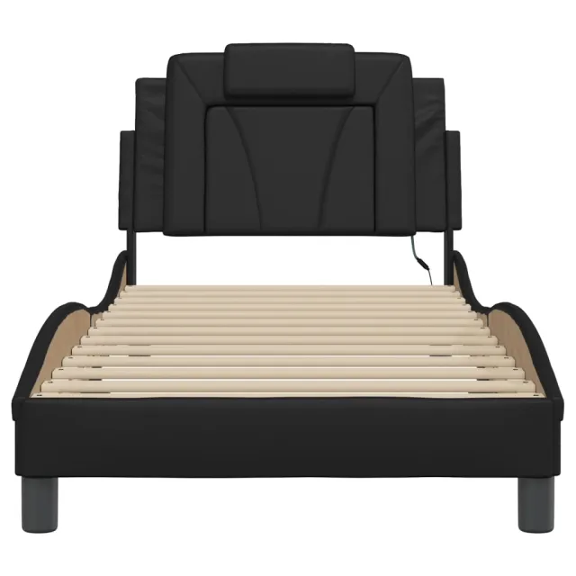 Cadre de lit Viana avec LED sans matelas noir 80x200 cm