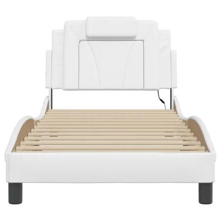 Cadre de lit Viana avec LED sans matelas blanc 80x200 cm
