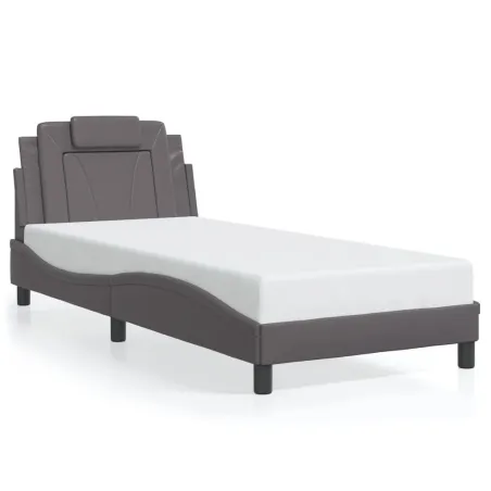Cadre de lit Viana avec LED sans matelas gris 80x200 cm