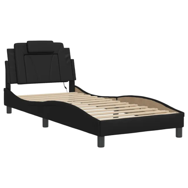 Cadre de lit Viana avec LED sans matelas noir 90x190 cm