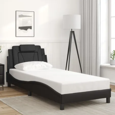 Cadre de lit Viana avec LED sans matelas noir 90x190 cm