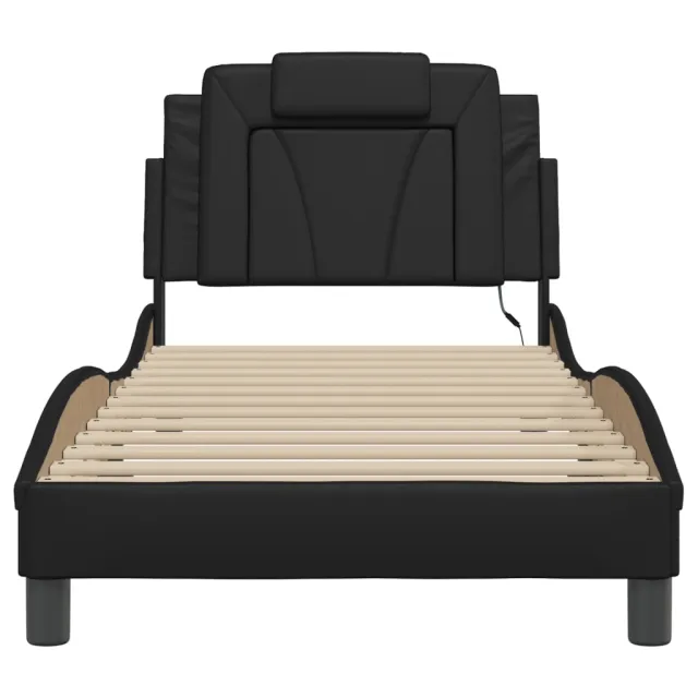Cadre de lit Viana avec LED sans matelas noir 90x190 cm